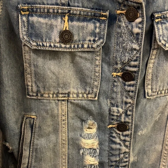 Distressed Love Denim Jacket - Picture 3 of 6